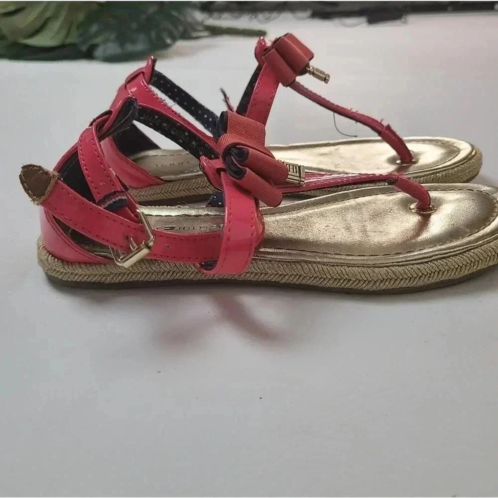 Tommy Hilfiger Pink Patent Leather Girls Sandals - 13